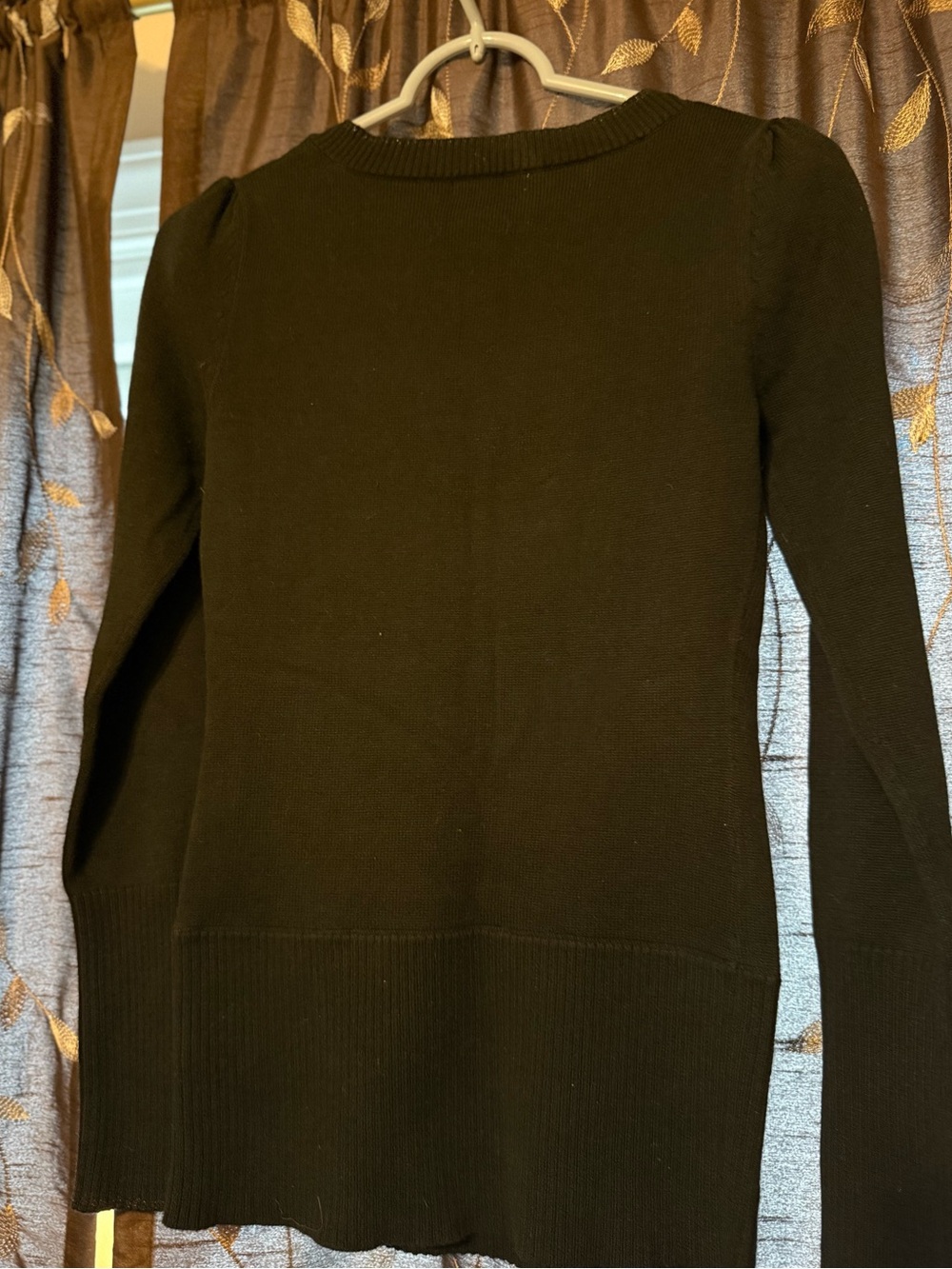 DKNY Y2K Black Long Sleeve V-Neck Top - Picture 8 of 8